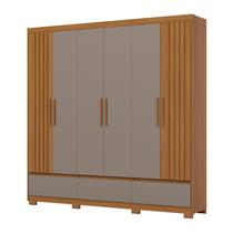 Guarda Roupa Casal 06 Portas com Detalhe Ripado 03 Gavetas externas Kaian D347 Cinamomo Avelã - Henn Guarda Roupa Casal 06 Portas com Detalhe Ripado 03 Gavetas externas Kaian D347 Cinamomo Avelã - Henn