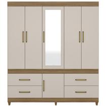 Guarda Roupa Casal 06 Portas Com Espelho 64720 Amendola Off White Demobile Guarda Roupa Casal 06 Portas Com Espelho 64720 Amendola Off White Demobile