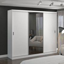 Guarda-Roupa Casal 1 Espelho 3 Portas de Correr 2 Gavetas MDFMM7318E1 Espresso Móveis Branco Guarda-Roupa Casal 1 Espelho 3 Portas de Correr 2 Gavetas MDFMM7318E1 Espresso Móveis Branco