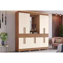 Guarda Roupa Casal 10 Portas e 3 Gavetas c/ 1 Espelho c/ Pés Briz B374 Nature/Off White - Henn Guarda Roupa Casal 10 Portas e 3 Gavetas c/ 1 Espelho c/ Pés Briz B374 Nature/Off White - Henn