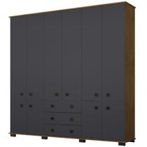 Guarda Roupa Casal 10 Portas modelo B22010 Freijó Carbono - Araplac