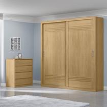 Guarda-roupa Casal 100% Mdf 2 Portas de Correr 4 Gavetas Trípoli com Cômoda Carla