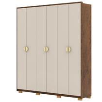 Guarda-Roupa Casal 100% MDF 6 Portas 4 Gavetas Bolonha Imbuia Fendi Guarda-Roupa Casal 100% MDF 6 Portas 4 Gavetas Bolonha Imbuia Fendi