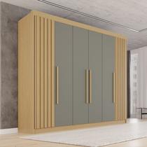 Guarda-Roupa Casal 100% MDF 6 Portas 6 Gavetas Granada Premium Cinza/Jequitibá/Granizo Guarda-Roupa Casal 100% MDF 6 Portas 6 Gavetas Granada Premium Cinza/Jequitibá/Granizo