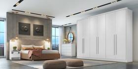 Guarda Roupa Casal 100% MDF 6 Portas 6 Gavetas - Livorno-Branco - Móveis Novo Horizonte