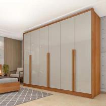 Guarda Roupa Casal 100 MDF 6 Portas 6 Gavetas Realeza Tcil Móveis Cinamomo Off White