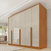 Guarda Roupa Casal 100% MDF 6 Portas 6 Gavetas Sol 243cm Yescasa Bege/Cinamomo/Off White
