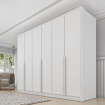 Guarda Roupa Casal 100% MDF 6 Portas 6 Gavetas Sol 243cm Yescasa Branco/Neve Guarda Roupa Casal 100% MDF 6 Portas 6 Gavetas Sol 243cm Yescasa Branco/Neve