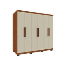 Guarda Roupa Casal 100% MDF 6 Portas De Abrir 4 Gavetas Sevilha Prime - Imop