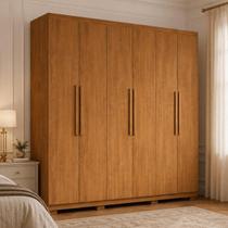 Guarda-roupa Casal 100% MDF 6 Portas e 2 Gavetas com Pés 180cm Multimóveis CR35507 Guarda-roupa Casal 100% MDF 6 Portas e 2 Gavetas com Pés 180cm Multimóveis CR35507