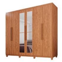 Guarda-Roupa Casal 100% MDF 6 Portas e 4 Gavetas Espanha Com Espelho - Tudo de Móveis