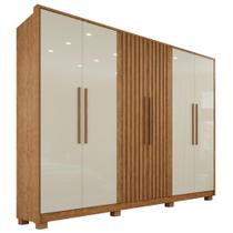Guarda-Roupa Casal 100% MDF 6 Portas e 6 Gavetas Premium Ripado - Tudo de Móveis