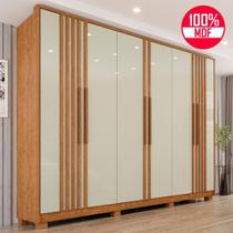 Guarda-Roupa Casal 100% MDF 6 Portas e 6 Gavetas Premium Ripado - Tudo de Móveis