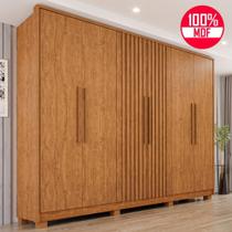 Guarda-Roupa Casal 100% MDF 6 Portas e 6 Gavetas Titanium Ripado - Tudo de Móveis