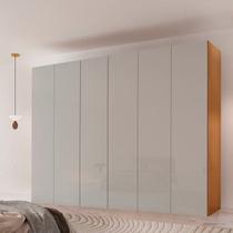 Guarda-Roupa Casal 100% MDF 6 Portas e 6 Gavetas Vision Marrom/Marromle/Off White Guarda-Roupa Casal 100% MDF 6 Portas e 6 Gavetas Vision Marrom/Marromle/Off White