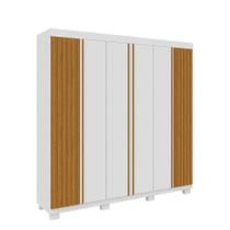 Guarda Roupa Casal 100% Mdf 6 Portas Ripado 6 Gavetas Eliza Acp Móveis Branco/Cinamomo