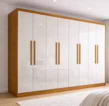 Guarda Roupa Casal 100% MDF 8 Portas 4 Gavetas Jatobá Plus Cinamomo/Off White Yescasa Guarda Roupa Casal 100% MDF 8 Portas 4 Gavetas Jatobá Plus Cinamomo/Off White Yescasa
