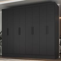 Guarda Roupa Casal 100% MDF 8 Portas 4 Gavetas Jatobá Yescasa Preto