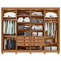 Guarda-roupa Casal 100% Mdf 8 Portas Easy Glow Com Espelhos E Pés Amendoa Clean/off White