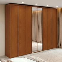 Guarda-Roupa Casal 100% MDF 8 Portas Easy Glow com Espelhos Frassino