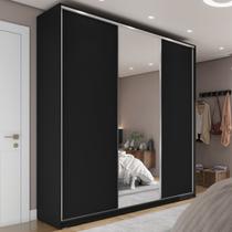 Guarda Roupa Casal 100% MDF BP com 3 Portas e 1 Espelho Zermatt