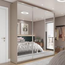 Guarda Roupa Casal 100% MDF BP com 3 Portas Espelho Zermatt