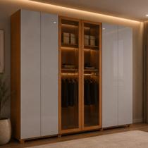 Guarda-roupa Casal 100% MDF c/Vidro 6 Portas 6 Gavetas Pés 273cm Multimóveis CR35546 Guarda-roupa Casal 100% MDF c/Vidro 6 Portas 6 Gavetas Pés 273cm Multimóveis CR35546