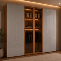Guarda-roupa Casal 100% MDF c/Vidro 6 Portas e 6 Gavetas 273cm Multimóveis CR35540 Guarda-roupa Casal 100% MDF c/Vidro 6 Portas e 6 Gavetas 273cm Multimóveis CR35540