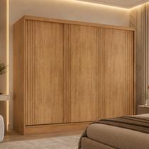 Guarda-roupa Casal 100% MDF com 3 Portas de Correr e 4 Gavetas 182cm Multimóveis CR35537 Guarda-roupa Casal 100% MDF com 3 Portas de Correr e 4 Gavetas 182cm Multimóveis CR35537