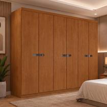 Guarda-roupa Casal 100% MDF com 6 Portas e 6 Gavetas 273cm Multimóveis CR35541 Guarda-roupa Casal 100% MDF com 6 Portas e 6 Gavetas 273cm Multimóveis CR35541