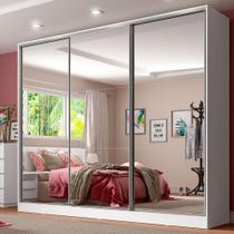 Guarda Roupa Casal 100% MDF com Espelho Madesa Royale 3 Portas de Correr