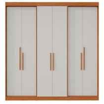 Guarda-Roupa Casal 100% MDF Édez Elan, 6 Portas de Bater, Carvalho Vermont e Off White, 206 cm