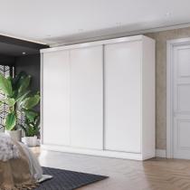 Guarda-roupa Casal 100% Mdf Kappesberg 3 Portas De Correr 8 Gavetas Branco Guarda-roupa Casal 100% Mdf Kappesberg 3 Portas De Correr 8 Gavetas Branco