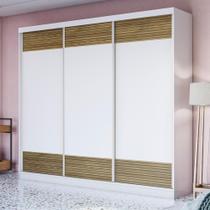 Guarda-Roupa Casal 100% MDF Kappesberg 3 Pts 6 Gav Branco/Nogueira