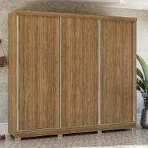 Guarda-Roupa Casal 100% MDF Kappesberg c/Pés 3 Portas de Correr 8 Gavetas Nogueira Guarda-Roupa Casal 100% MDF Kappesberg c/Pés 3 Portas de Correr 8 Gavetas Nogueira