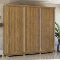 Guarda-roupa Casal 100% Mdf Kappesberg C/pés 3 Portas De Correr 8 Gavetas Nogueira Guarda-roupa Casal 100% Mdf Kappesberg C/pés 3 Portas De Correr 8 Gavetas Nogueira