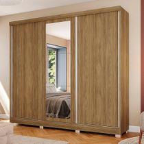 Guarda-Roupa Casal 100% MDF Kappesberg c/Pés e 3 Espelhos 3 Portas de Correr 8 Gavetas Nogueira Guarda-Roupa Casal 100% MDF Kappesberg c/Pés e 3 Espelhos 3 Portas de Correr 8 Gavetas Nogueira