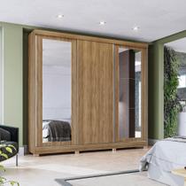 Guarda-Roupa Casal 100% MDF Kappesberg c/Pés e 6 Espelhos 3 Portas de Correr 8 Gavetas Nogueira Guarda-Roupa Casal 100% MDF Kappesberg c/Pés e 6 Espelhos 3 Portas de Correr 8 Gavetas Nogueira