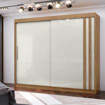 Guarda Roupa Casal 100% MDF Seul 2 Portas de Correr 4 Gavetas Espresso Móveis