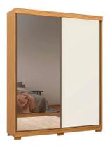 Guarda roupa casal 100% mdf sierra com espelho camarú pérola - village móveis