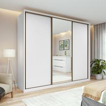 Guarda-roupa Casal 100% Mdf Vitta 2,70 Glass Branco Guarda-roupa Casal 100% Mdf Vitta 2,70 Glass Branco