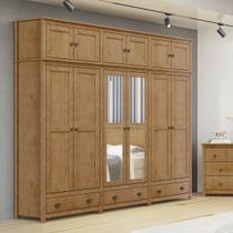 Guarda-Roupa Casal 12 Portas 3 Gavetas Freijó Topázio Madeira Pinus - Finestra