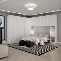 Guarda-Roupa Casal 12 Portas 7 Peças Modulado Cairo Branco/Neve