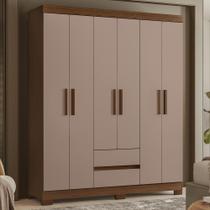 Guarda Roupa Casal 154cm 6 Portas Lipion Nogueira/Cappuccino A02 - Mpozenato Guarda Roupa Casal 154cm 6 Portas Lipion Nogueira/Cappuccino A02 - Mpozenato