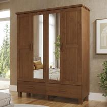 Guarda Roupa Casal 157cm 4 Portas Madeira Maciça Lone Castanho F07 - Mpozenato Guarda Roupa Casal 157cm 4 Portas Madeira Maciça Lone Castanho F07 - Mpozenato