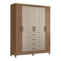 Guarda Roupa Casal 165cm 6 Portas Khani Carvalho/Fendi Z17 - Mpozenato Guarda Roupa Casal 165cm 6 Portas Khani Carvalho/Fendi Z17 - Mpozenato