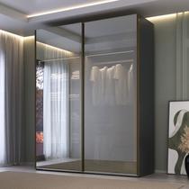Guarda Roupa Casal 1,84m Portas de Correr Vidro Reflecta com Led e Gavetas 100% Mdf Guarda Roupa Casal 1,84m Portas de Correr Vidro Reflecta com Led e Gavetas 100% Mdf