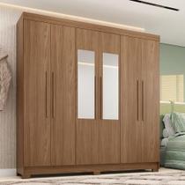 Guarda-roupa Casal 194,4cm 6 Portas 2 Gavetas Com Espelho Horácio Estilo Mm Jatoba