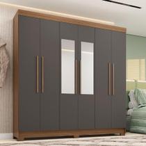 Guarda-roupa Casal 194,4cm 6 Pt 2 Gv C Esp Horácio Estilo Mm Jatoba/grafitte