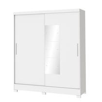 Guarda Roupa Casal 2 Portas 2 Gavetas MDP Branco Com Espelho Guarda Roupa Casal 2 Portas 2 Gavetas MDP Branco Com Espelho